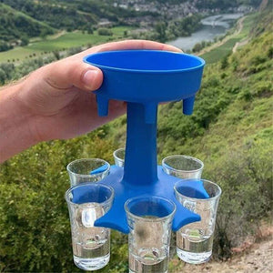 Shot Glasses Dispenser (6 Acrylic Cups Included)