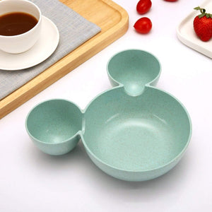 0843 mickey shaped kids snack serving sectioned plate