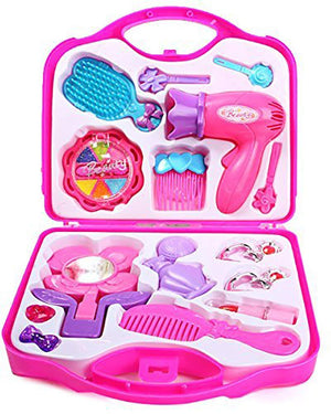 1908 beauty make up set for kids girls with fold able suitcase multicolour