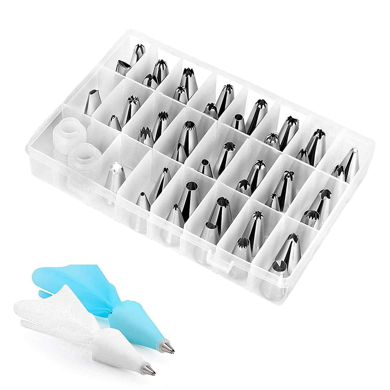 0812 cake decorating kit with reusable plastic couplers piping nozzle set