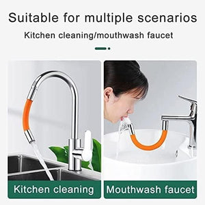 360 Degree Adjustable Faucet- Foaming Extension Tube / Sink Drain Extension Tube Faucet Lengthening Extender for Bathroom or Kitchen