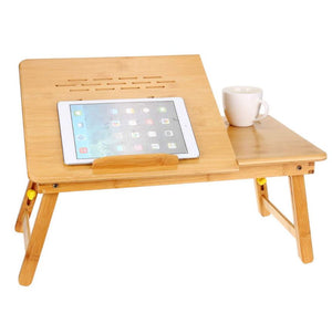 ADJUSTABLE AND WATER RESISTANT BAMBOO WOOD LAPTOP/STUDY TABLE WITH VENTILATION