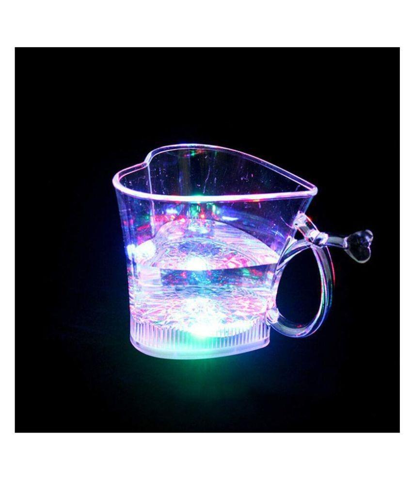 759 heart shape activated blinking led glass cup