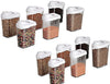 Cereal Dispenser Easy Flow Storage Jar 750 ml 12 Pcs Set, Plastic, 10 in, White