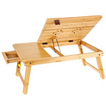 ADJUSTABLE AND WATER RESISTANT BAMBOO WOOD LAPTOP/STUDY TABLE WITH VENTILATION