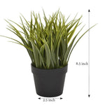 fabric and plastic artificial plant with plastic round pot