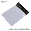 0923 Tamper Proof Courier Bags(9.5X12 PLAIN 180 POD M1 SNAP DEAL) - 100 pcs