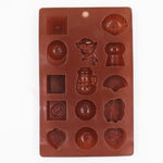 3502 silicone chocolate molds reusable multi shape 14 cavity candy baking mold brown 8 inch pack of 1