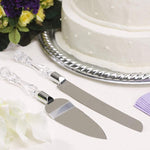2131 stainless steel cake knife server set with handle slicer