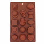 3502 silicone chocolate molds reusable multi shape 14 cavity candy baking mold brown 8 inch pack of 1