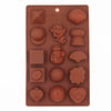 3502 silicone chocolate molds reusable multi shape 14 cavity candy baking mold brown 8 inch pack of 1