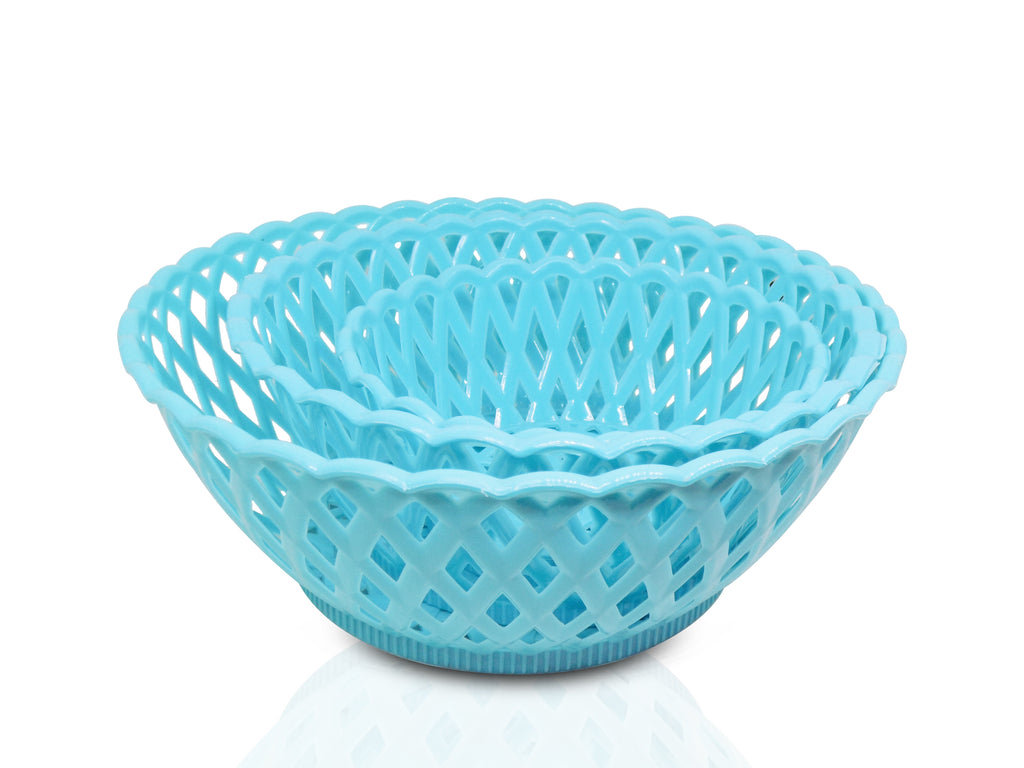 2088 multipurpose round storage plastic basket tray 3pcs