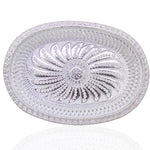 2090 multipurpose royal design oval silver gift tray