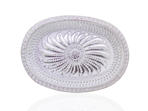 2090 multipurpose royal design oval silver gift tray