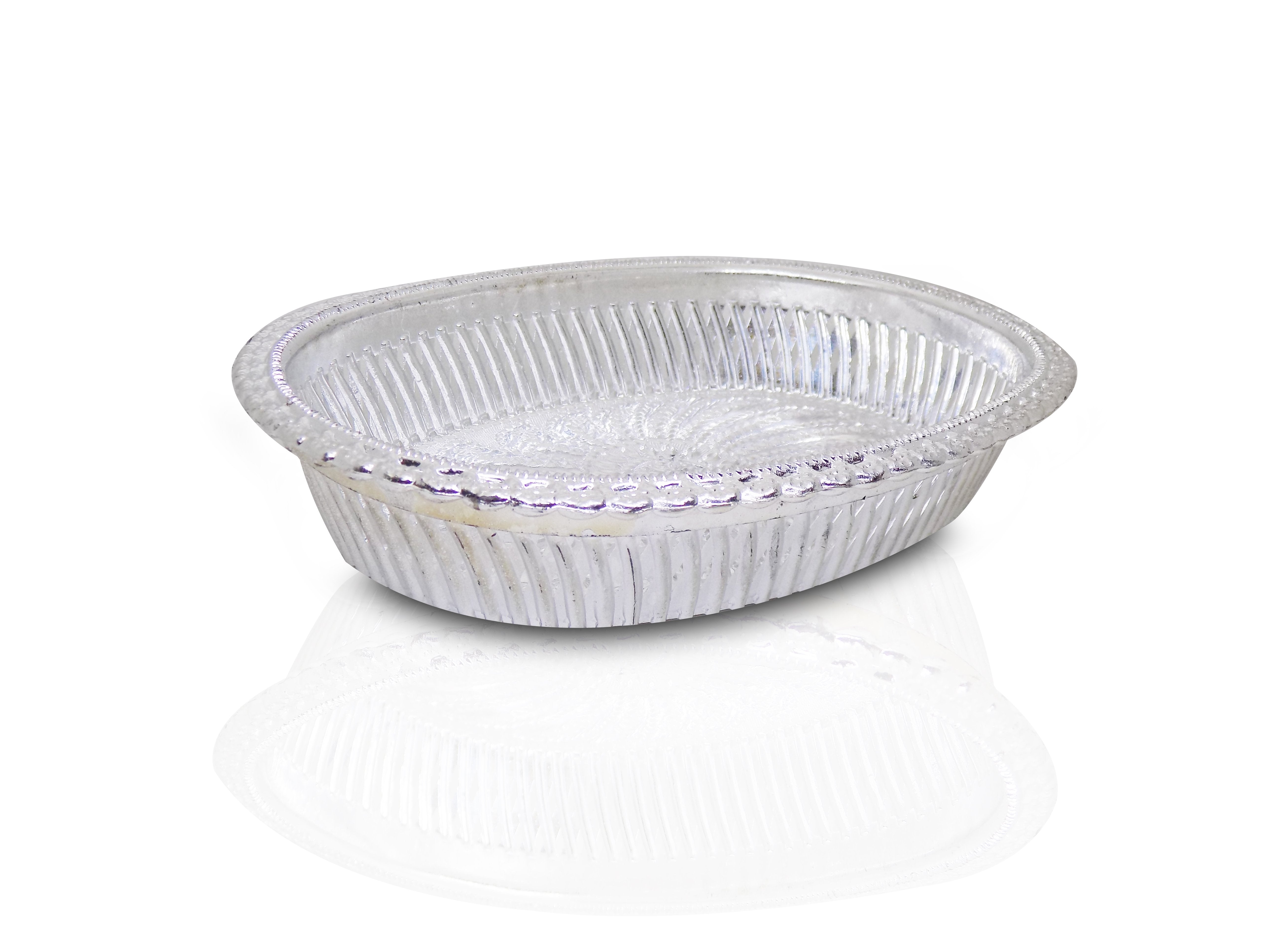 2090 multipurpose royal design oval silver gift tray