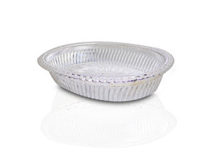 2090 multipurpose royal design oval silver gift tray