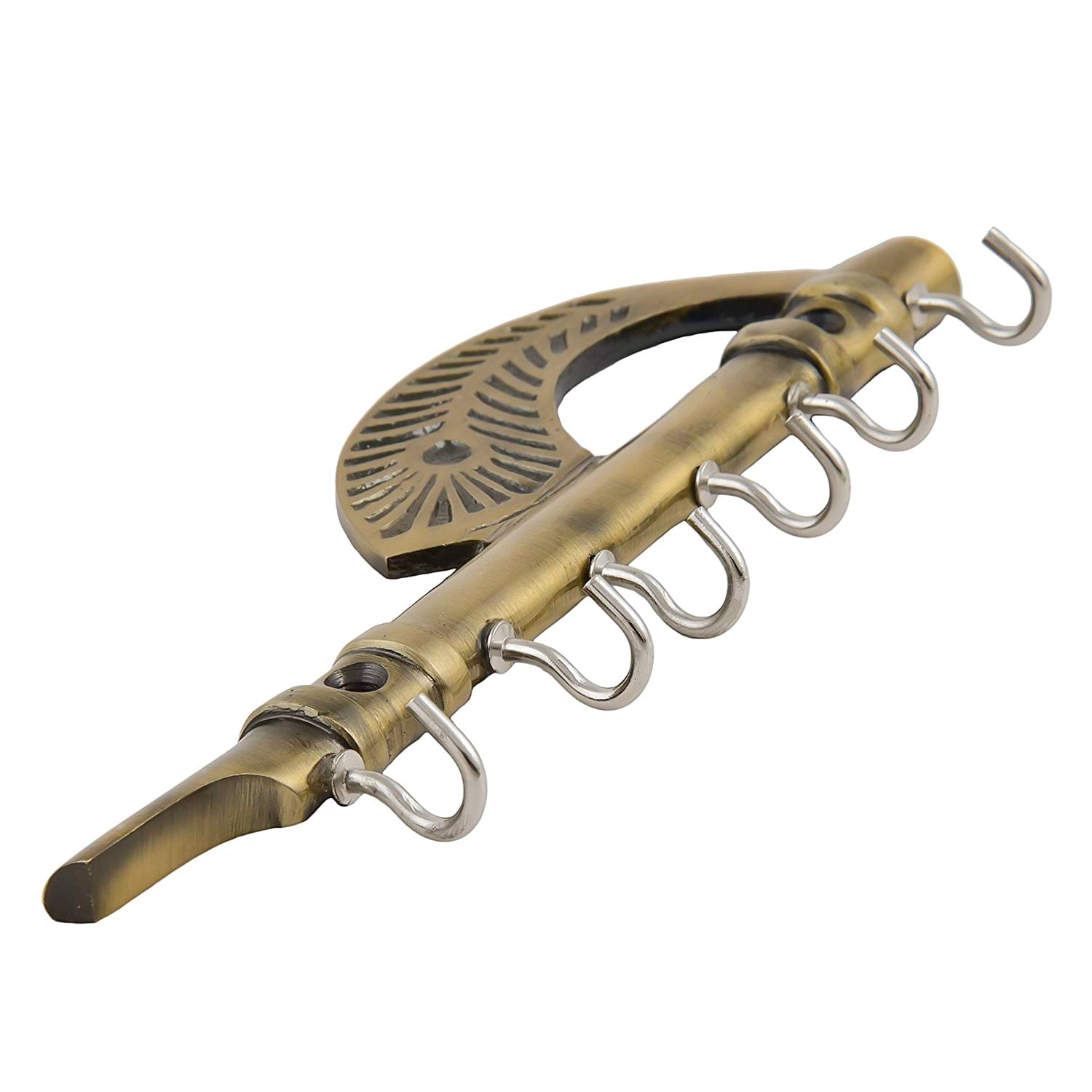 0496 flute and feather shaped wall hook key holder