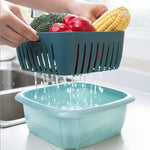 Double-Layer Kitchen Colander Drain Basin and Basket