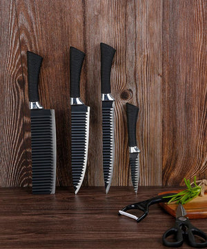 2285 stainless steel knife set with chef peeler and scissor 6 pieces