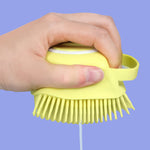 1348 silicone massage bath body brush soft bristle with shampoo dispenser