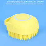 1348 silicone massage bath body brush soft bristle with shampoo dispenser