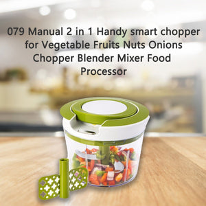 ambitionofcreativity in kitchen tools manual 2 in 1 handy smart chopper for vegetable fruits nuts onions chopper blender mixer food processor