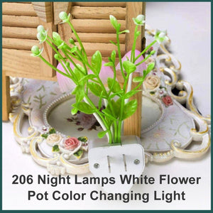 206 night lamps white flower pot color changing light mushrooms light sensor led decorative night lamp night lamp