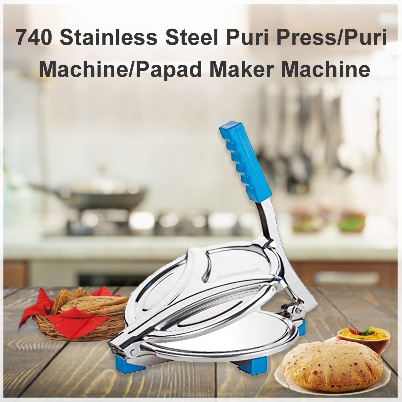 stainless steel puri press puri machine papad maker machine
