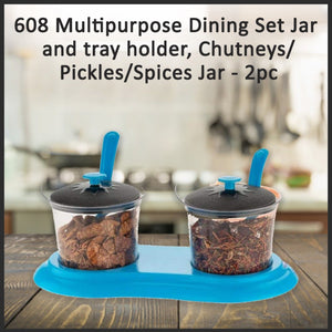 multipurpose dining set jar and tray holder chutneys pickles spices jar 2pc