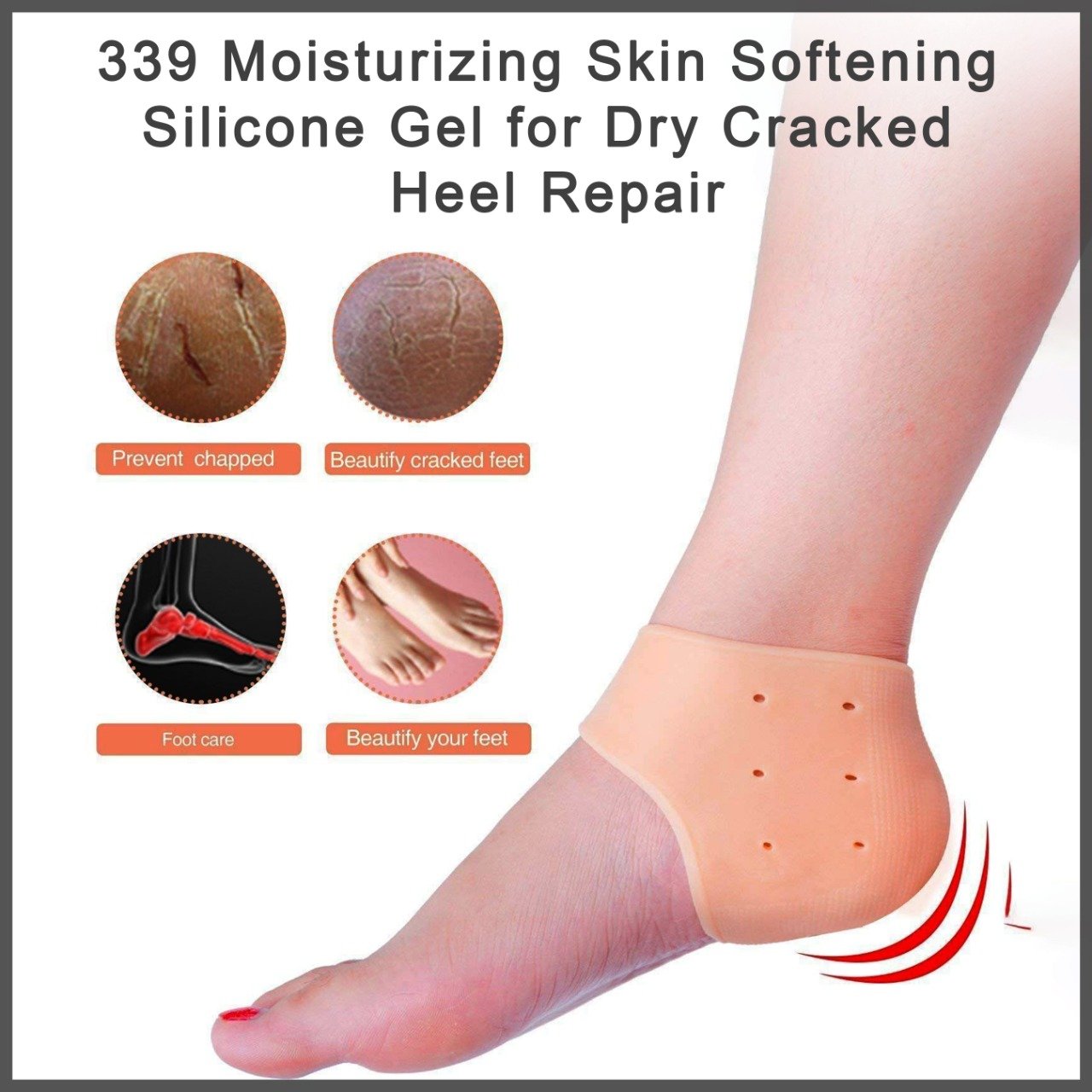 buyerzone rich n royal moisturizing skin softening silicone gel sleeve for dry cracked heel repair multicolour