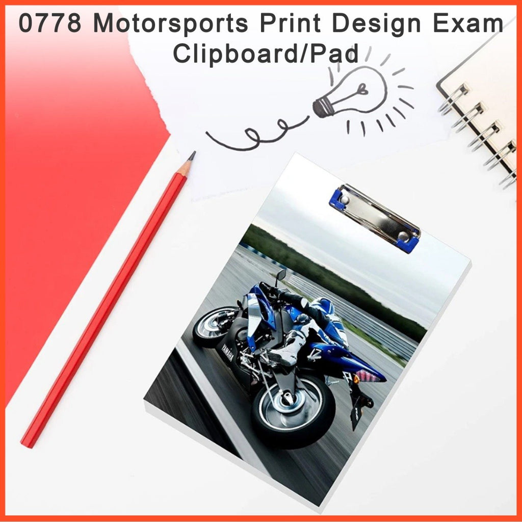 0778 Motorsports Print Design Exam Clipboard/Pad - Ambitionofcreativity.in - Stationery - Ambitionofcreativity.in