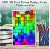 0781 3D Print Cubes Design Exam Clipboard/Pad - Ambitionofcreativity.in - Stationery - Ambitionofcreativity.in