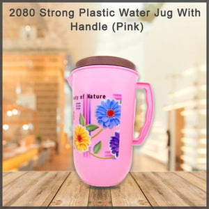 2080 Strong Plastic Water Jug With Handle (Pink) - Ambitionofcreativity.in - Kitchen - Ambitionofcreativity.in