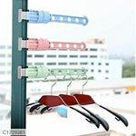 Multifunctional 5 Hole Clothes Hanging Drying Rack Balcony Window Frame Plastic Portable Indoor Outdoor