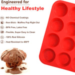 3316 silicone cupcake muffin mould microwave safe nonstick 12 cups muffin pan chocolate baking tray for house and bakery 25 6x19 1 inch multicolor