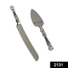 2131 stainless steel cake knife server set with handle slicer