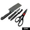 2240 stainless steel kitchen tool set butcher knife standard knife peeler and kitchen scissor 4 pcs