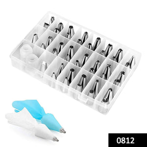 0812 cake decorating kit with reusable plastic couplers piping nozzle set