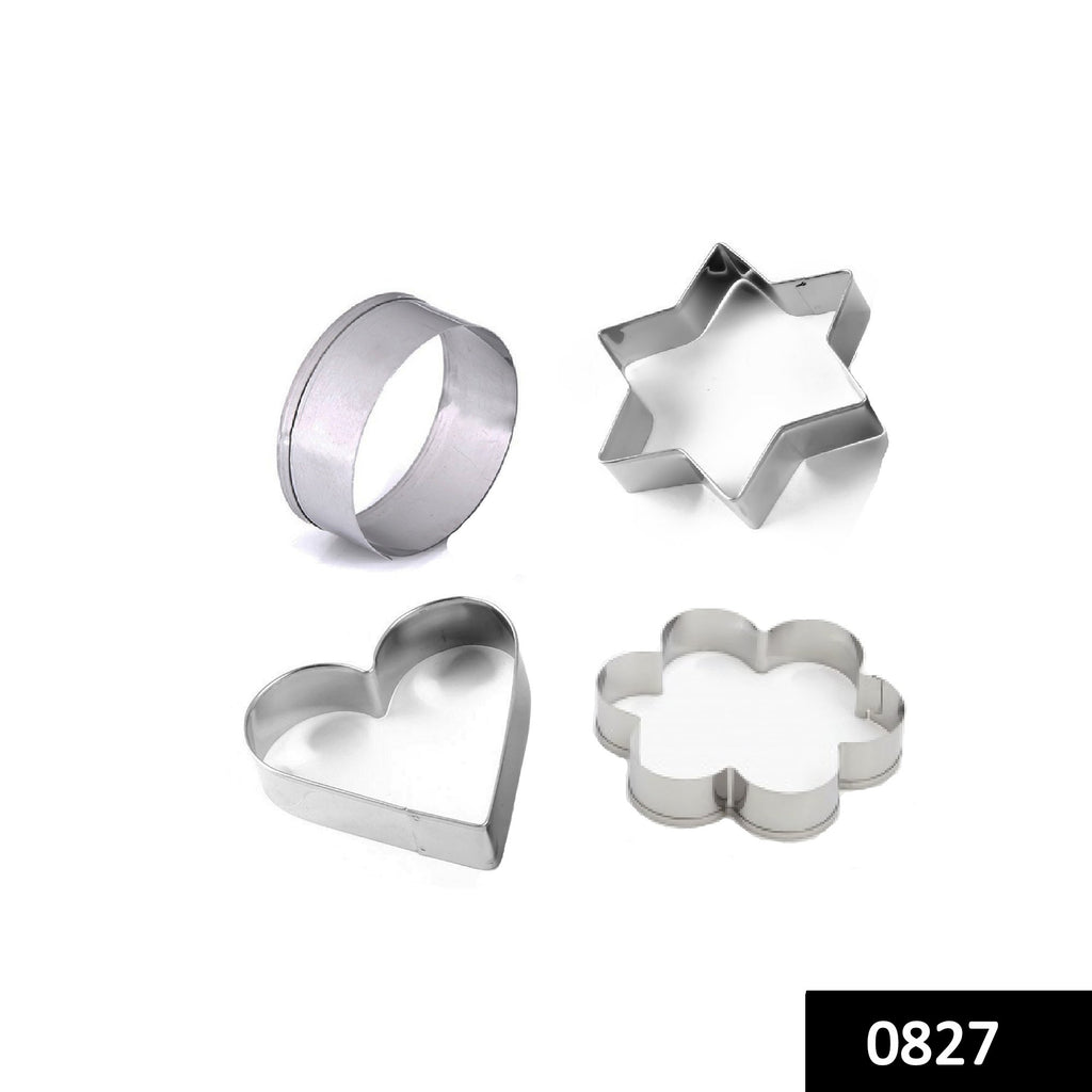 0827 cookie cutter stainless steel cookie cutter with shape heart round star and flower 4 pieces