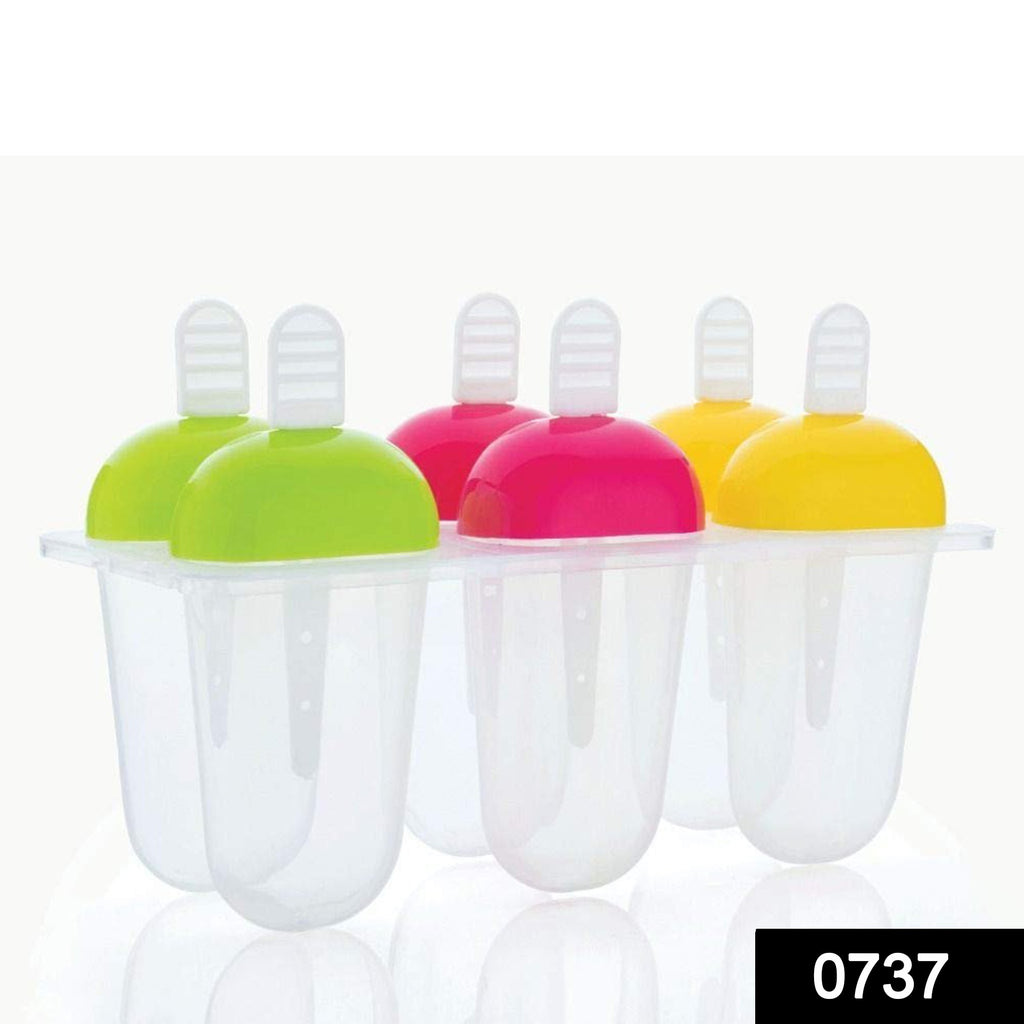 737 6 premium pcs multicolor polypropylene ice mold kulfi maker stick cream candy color assorted