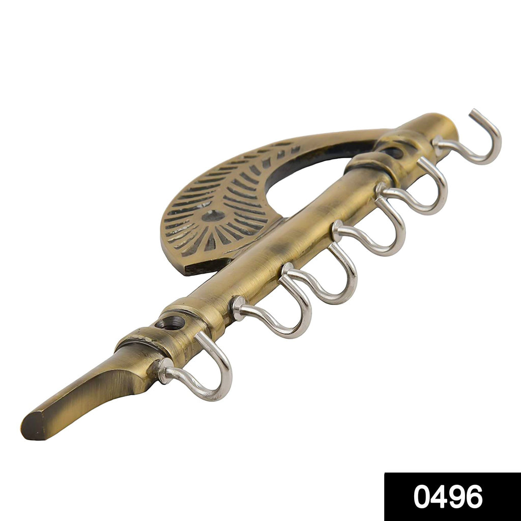 0496 flute and feather shaped wall hook key holder