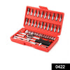 socket 1 4 inch combination repair tool kit red set of 46