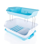 2291 dish drainer rack 2 layer drying rack with water removing tray sink multicolour