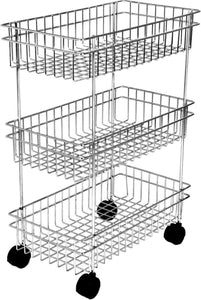 2107 3layer floor standing multi purpose storage organiser rack cart with wheels