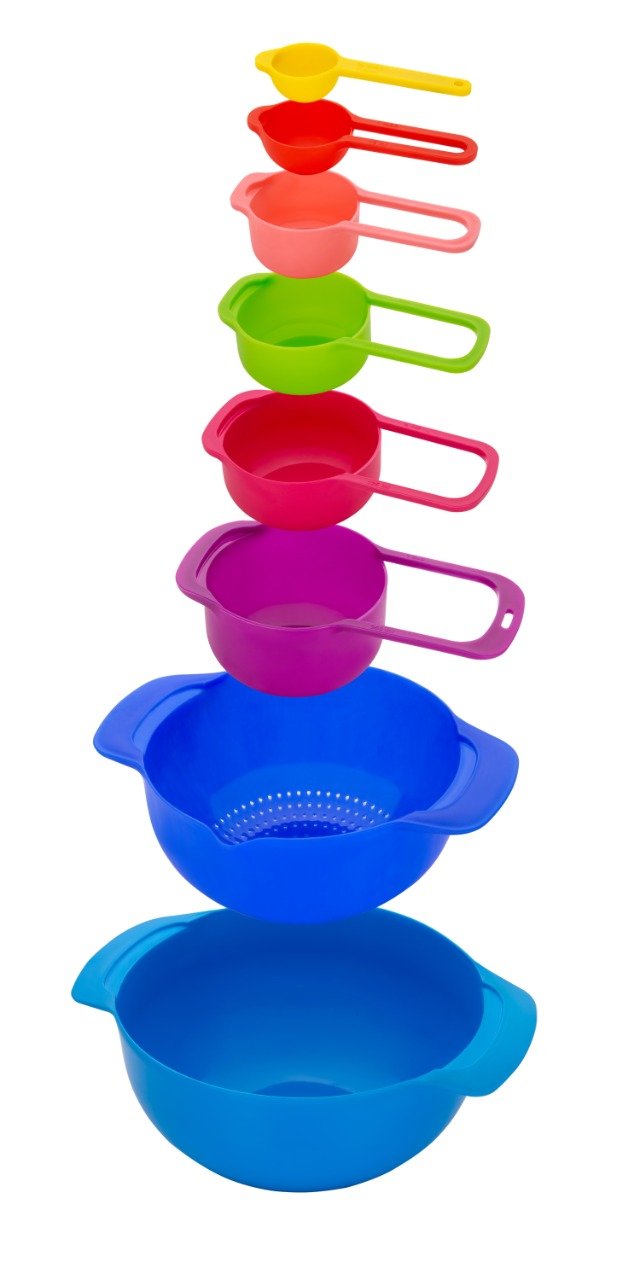 0833 8 piece nesting bowls with measuring cups set