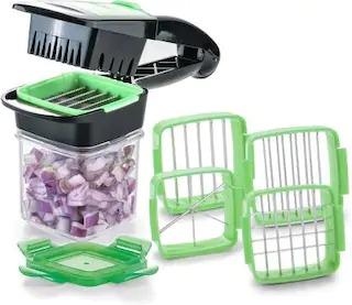 ambitionofcreativity in vegetable dicer multi chopper set 5 in 1 cutting blades