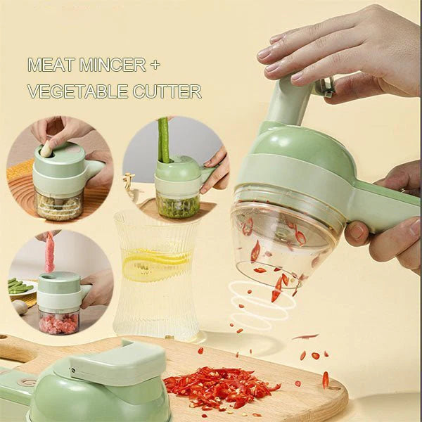 Portable 4 In 1 Electric Vegetable Cutter Set