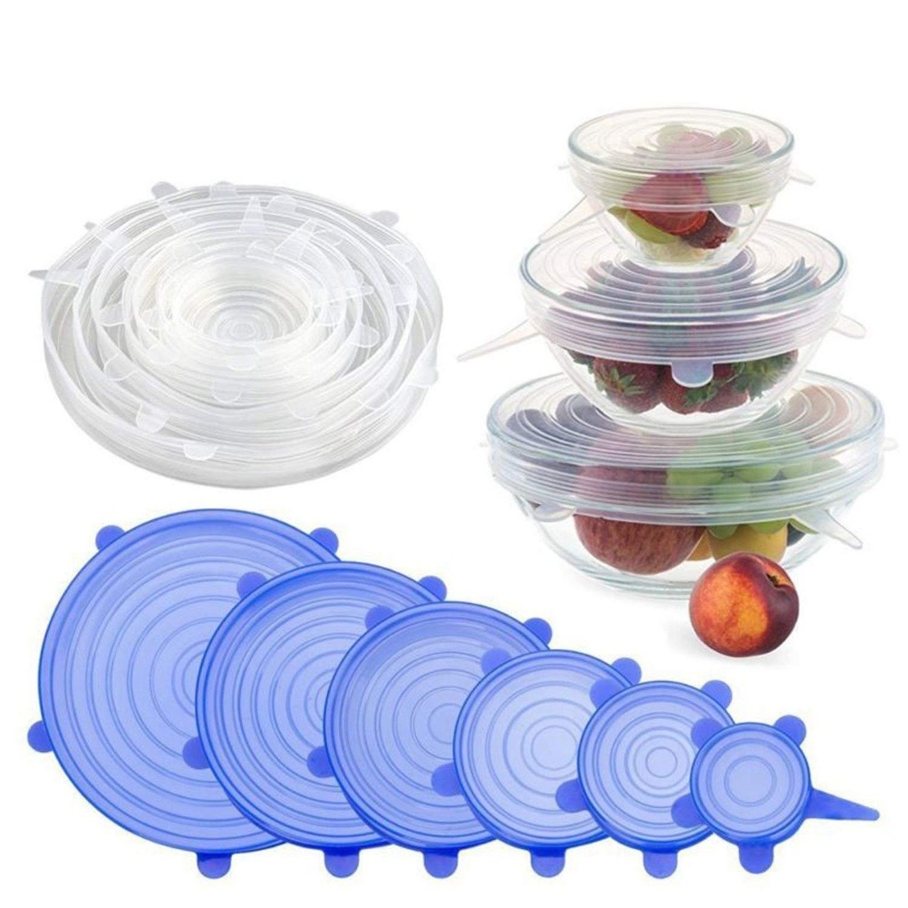 2118 silicone lid set silicon lids for containers silicon stretchable lids silicone lids and cover