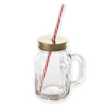 760 drinking cup glass mug mason jar with handle straw