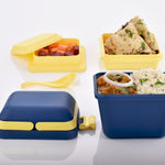 2144 airtight lunch box set of 3 compartment with handle push lock